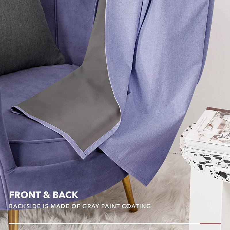 Alhamdi Blackout Curtain Pair, 117cm Width x 183cm Drop, Light Purple