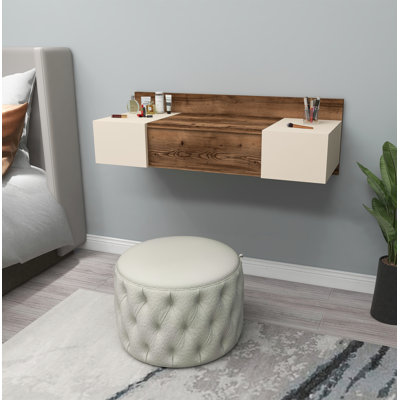 Makeup Vanity Table with Mirror Wall Mounted Mcgriff Bertus