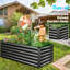 Jardinière surélevée en acier galvanisé de 1,83 m x 0,91 m x 0,61 m, bac à fleurs extérieur extra-profond en métal-2083249100
