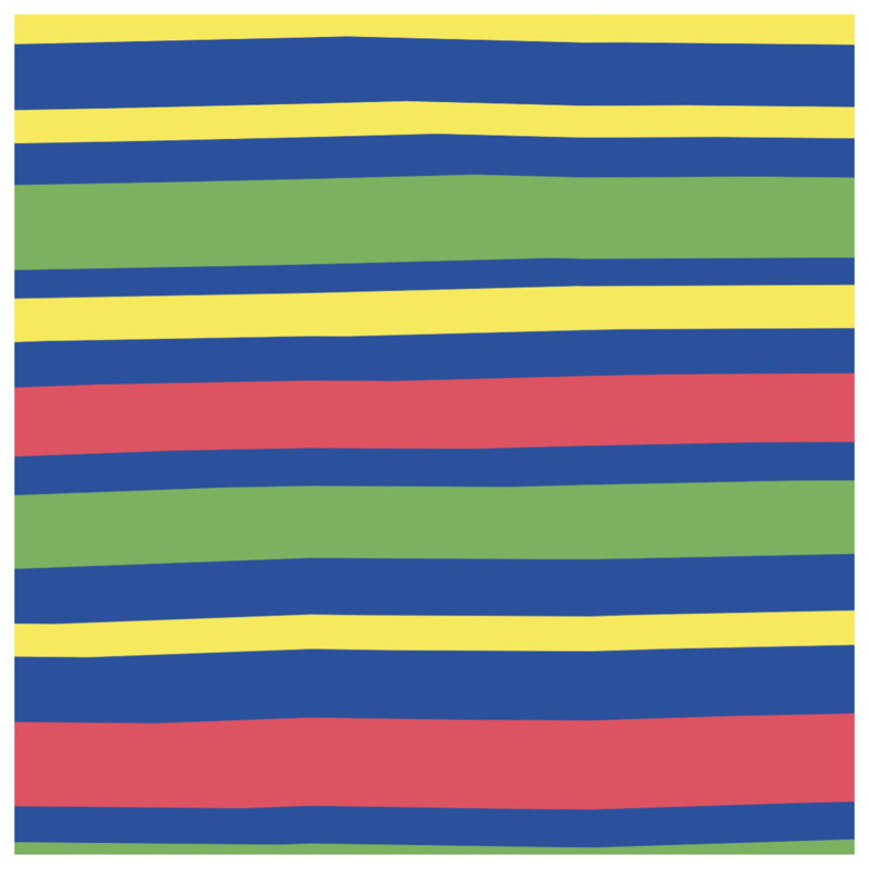 Tapis de bain à rayures bleues et jaunes, L 24 po x L 17 po