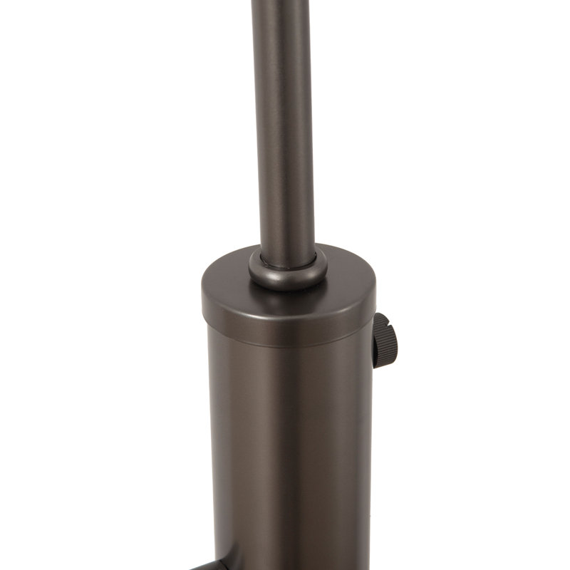 Lampe sur pied à arc 1 lumière Palm Springs - 87 po, abat-jour gris acier et gris, base en marbre, gradateur