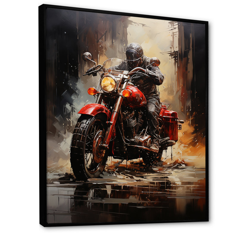 Crimson Thunder Red Dirt Bike II, Cadre flottant noir, H 32 po x l 24 po x P 1 po