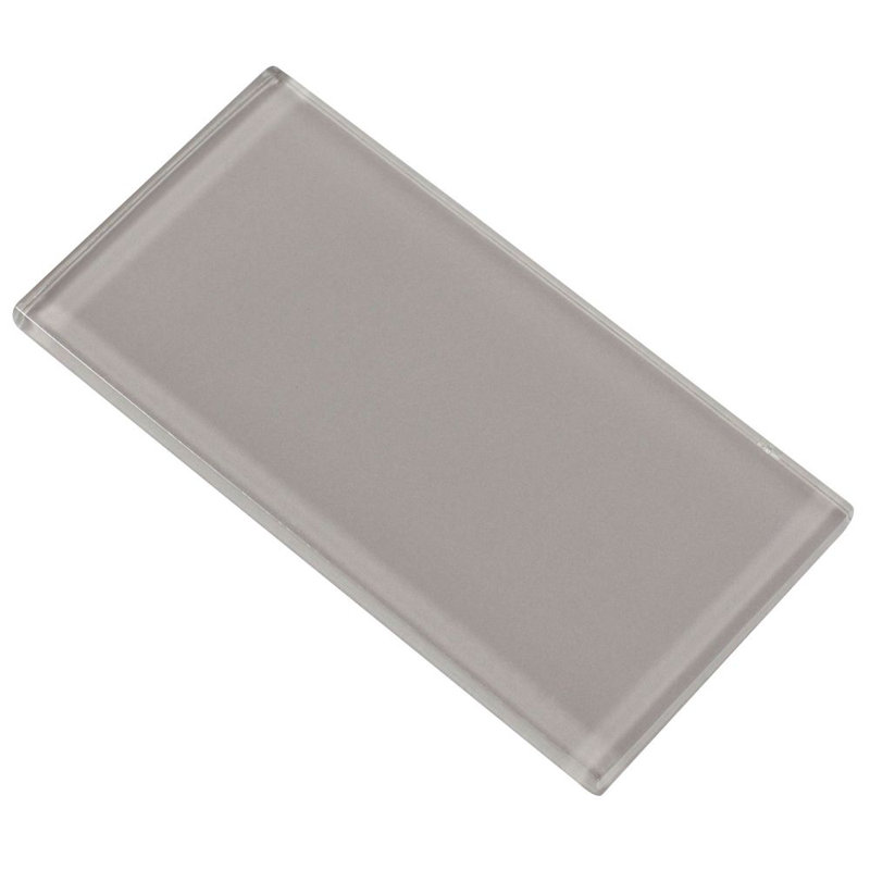 Urban 6"x3" Glass Subway Wall & Floor Tile, Light Gray