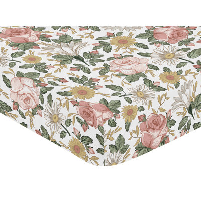Drap-housse pour lit de bébé Vintage Floral
