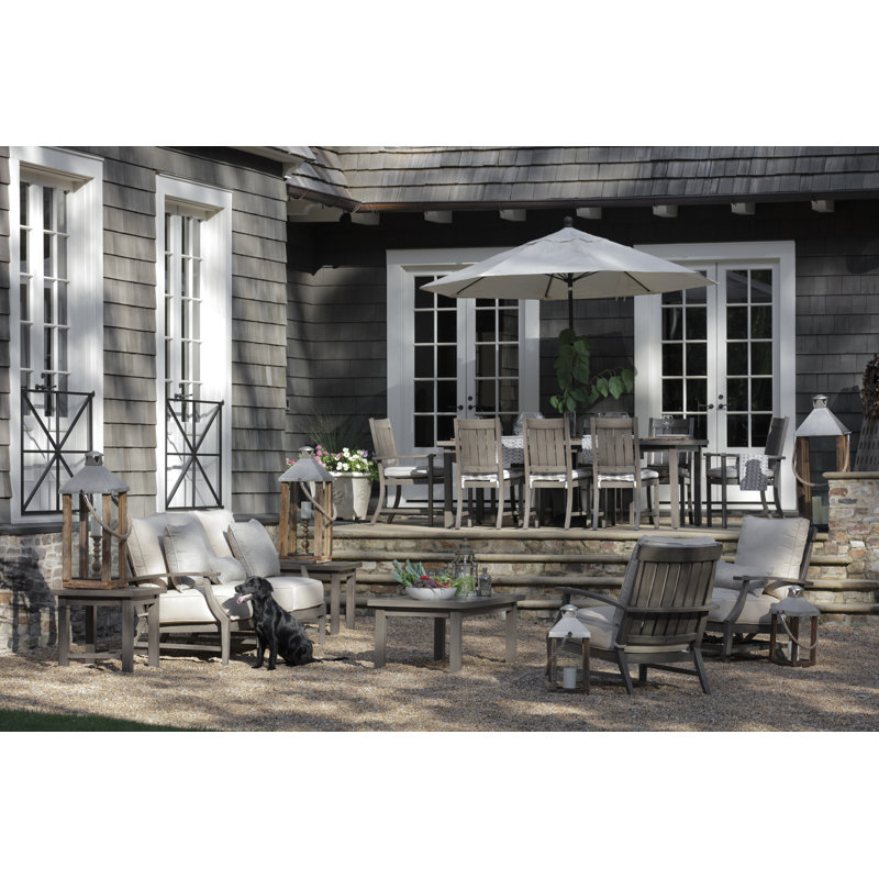 Croquet Aluminum Spring Lounge - Slate Gray, Slate Gray, Welt, Tweed Toffee