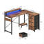 L-Shaped  Computer Desk with Built-In Electrical Outlet-311864647