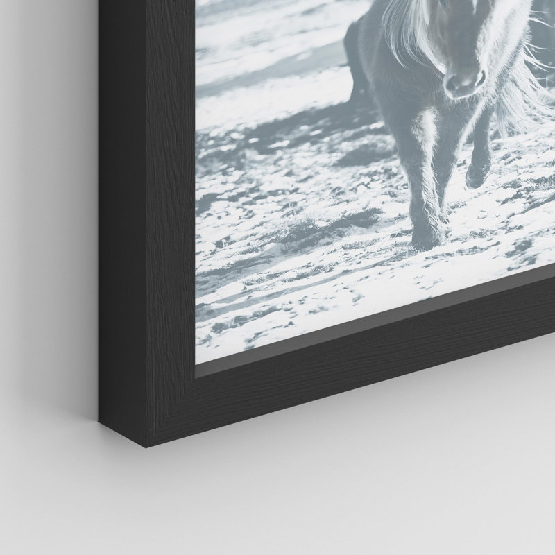 «Wave Beach Shore Horse Pony Animal Duotone Ocean» sur, Noir, H 14 po x l 11 po