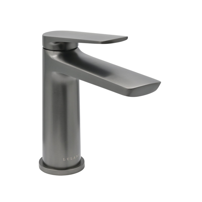 Single-Hole Single-handle Bathroom Faucet with Drain Assembly, Gun Metal