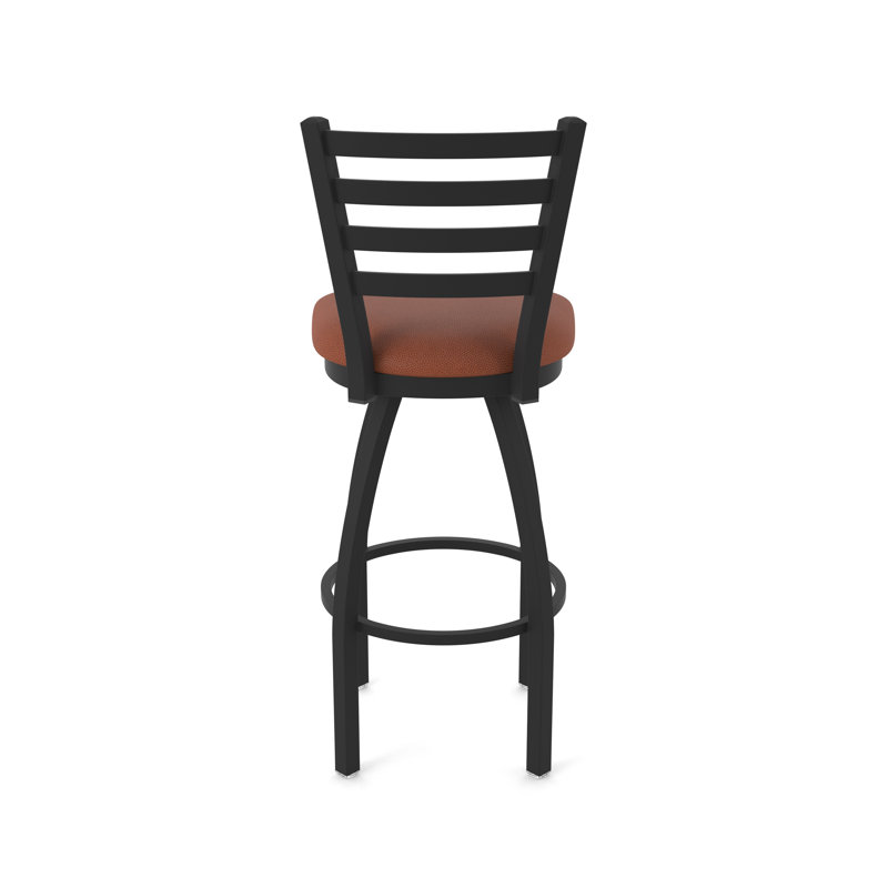 Jackie Swivel Stool, Black Wrinkle, Vinyl-Rein Adobe, Extra Tall (36" Seat Height)