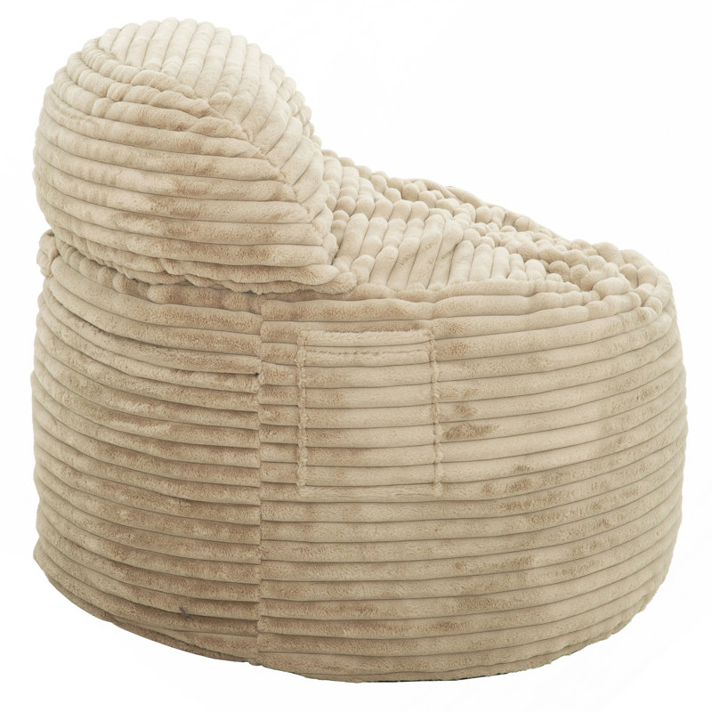 Convertible Memory Foam Bean Bag Chair, 2-In-1 Sofa Chair, Beige
