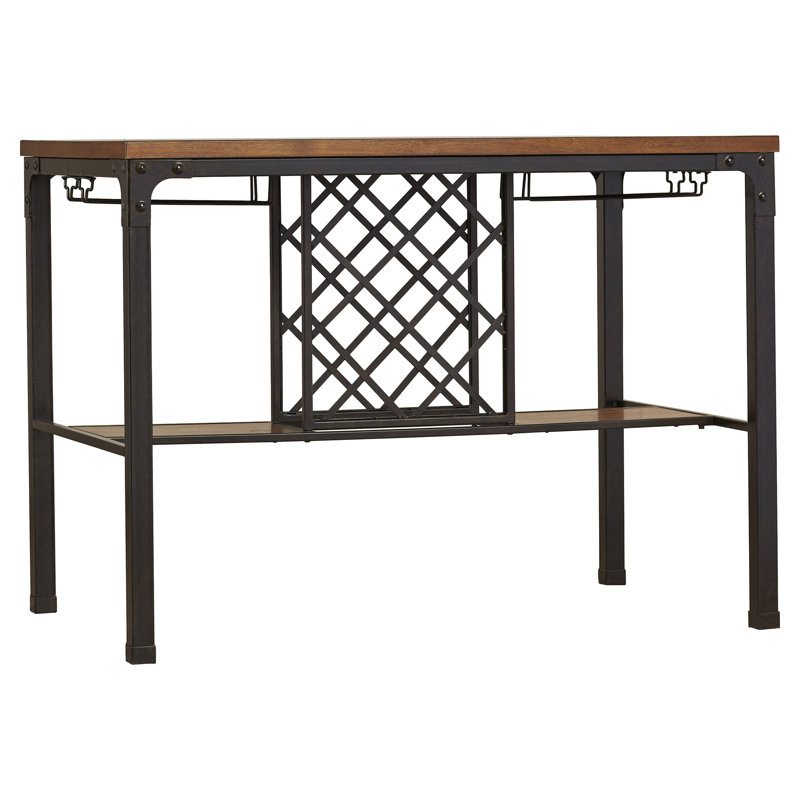 Keamber Rectangular with Iron Base Dining Table