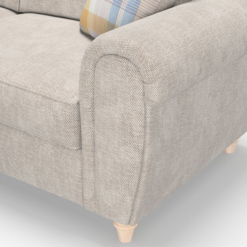 Vivo 3 Seater Round Arm Sofa , Beige
