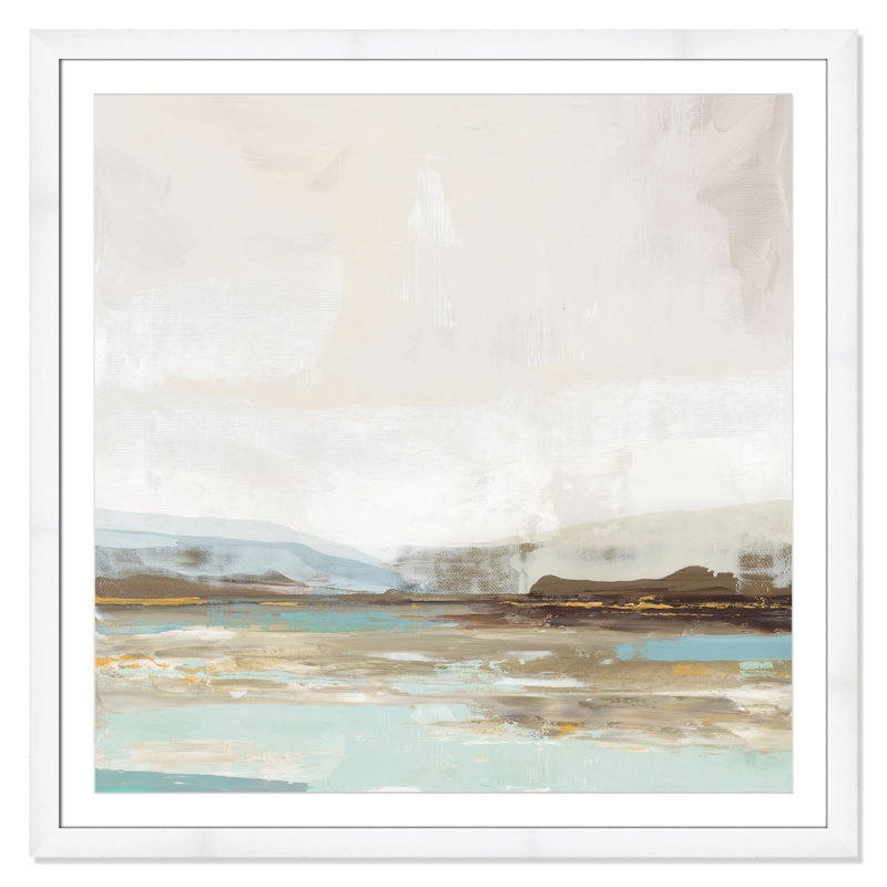 «Vibrance of Blue Print» par Allison Pearce, Blanc, H 42,5 po x l 42,5 po