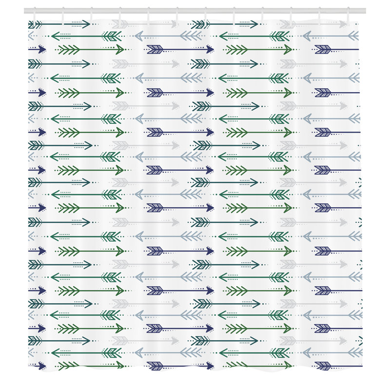 Shower Curtain with Hooks Included, 75" H x 69" W, Blue/Green