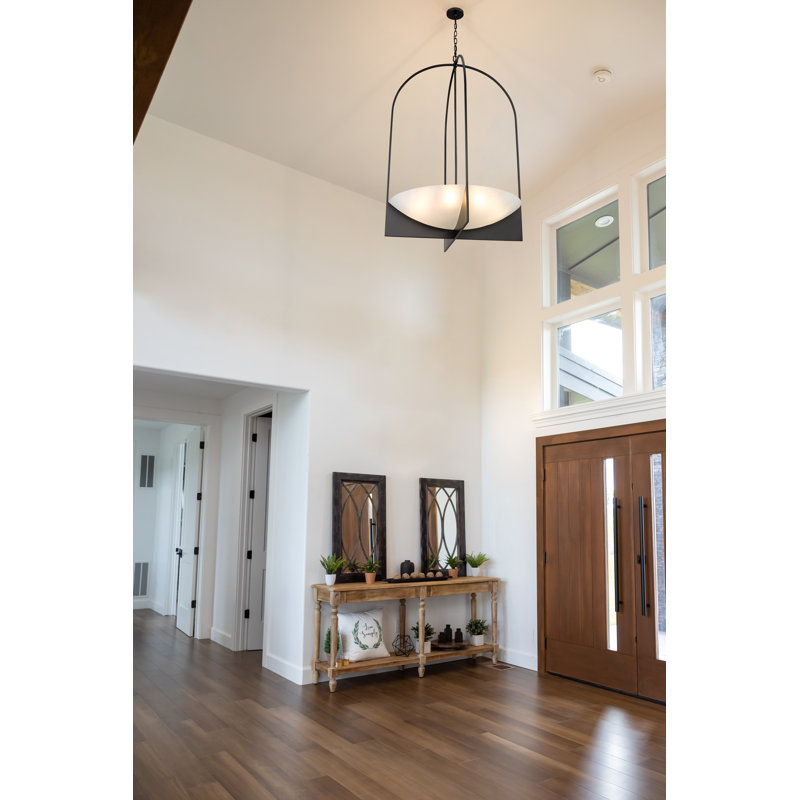 Lustre unique urne / bol à 8 lumières Hoyet, Noir mat