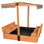 Bac à sable pour enfants avec auvent 47,2 "x 47,2", bac à sable pliable avec housse et sièges de banc, ensemble de jeu extérieur en bois pour enfants, toit rétractable modernisé