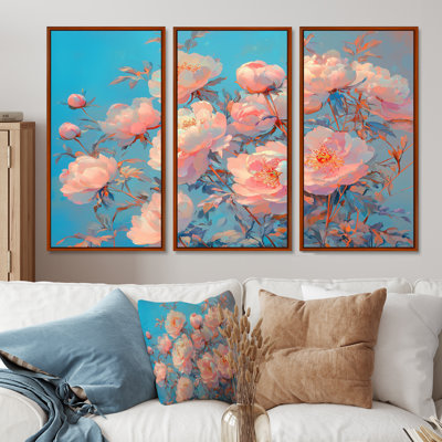 «Pastel Blossom Dream Of Pe pivoines» - ensemble de 3 pivoines