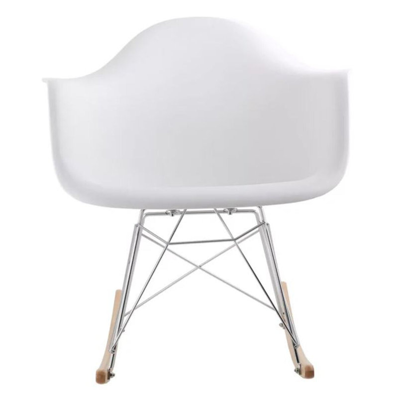 Chaise berçante en plastique moulé Arabia, Blanc