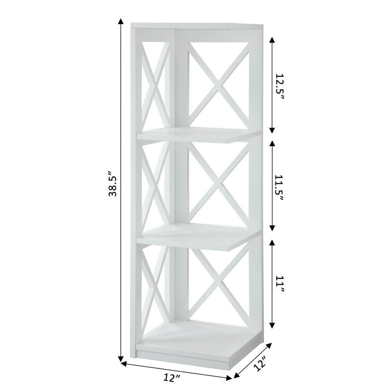 Bibliothèque de coin H 38,5 "x l 12" Darek, Blanc
