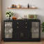 Buffet moderne 58,3 po avec 4 portes, 2 tiroirs, prise de courant et panneaux en acrylique-1724117847