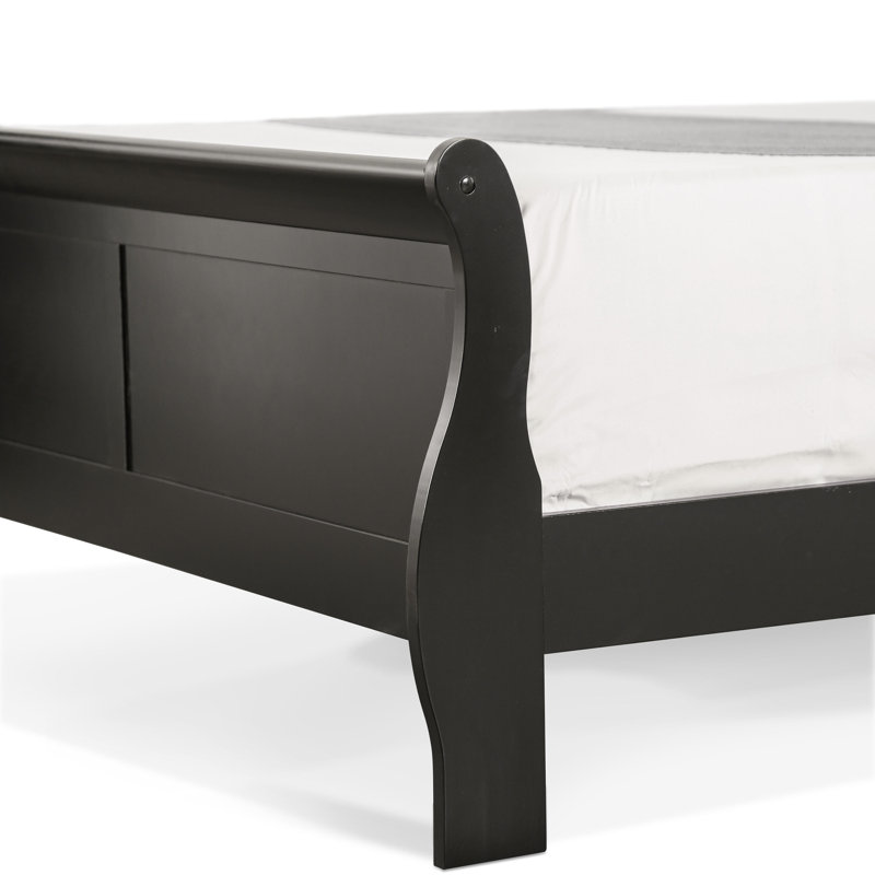 Ensemble de chambre à coucher Emelinda Extula, Noir, Double, Trois pièces : lit, 2 tables de chevet