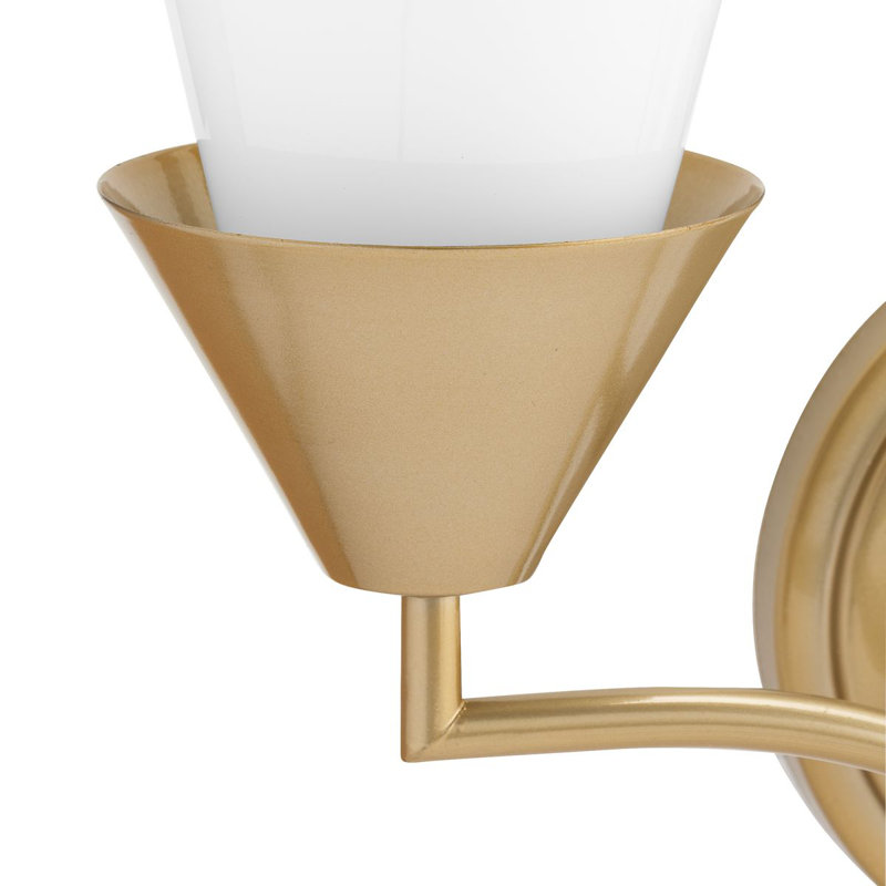 Two-Light Contemporary Vanity Light, Soft Gold