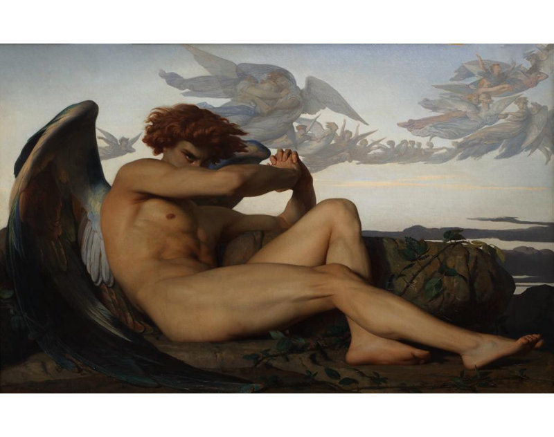 "Fallen Angel" par Alexander Cabanel - Toile tendue avec châssis, H 48 po x l 33 po