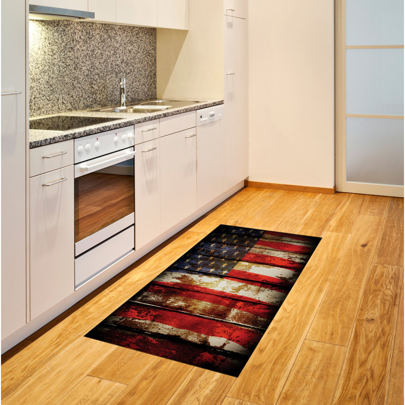 American Flag High Density Long Fiber Poly Threads Decorative Area Rug Carpet, Rectangle 2'7" x 5'