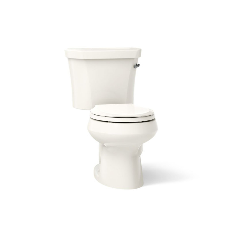 Wellworth 1.28 GPF Water Efficient Round Two-Piece toilet (Seat Not Included), Biscuit, Right-Hand