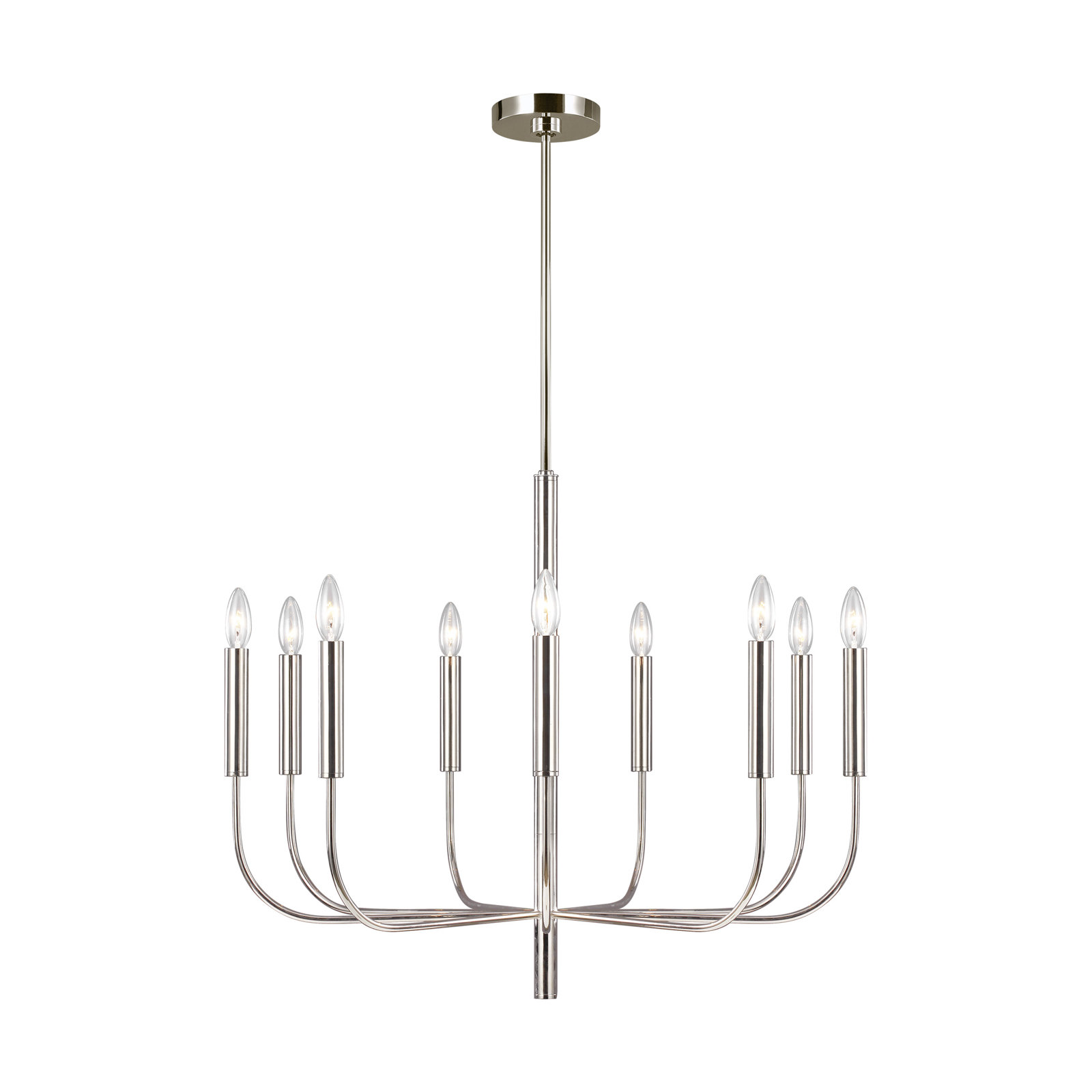 Tedder 9-Light Chandelier, Polished Nickel