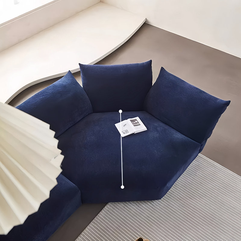 Versatile Petal - style Adjustable Sofa, Dark Blue