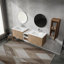 Meuble-lavabo mural 72 po avec lavabo et armoire latérale, portes à fermeture douce, armoire combinée (emballage KD)