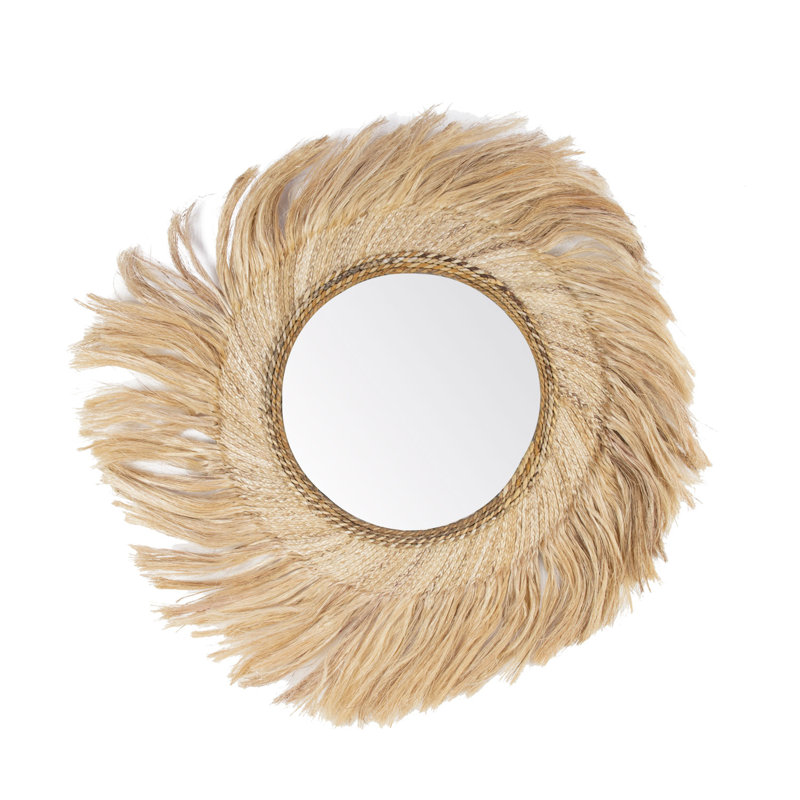 Cribbs Wood Flat Wall Mirror with Hooks