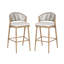 Ensemble de 2 tabourets d'extérieur avec cadre en aluminium et dossier en forme de feston en rotin PE-711497578