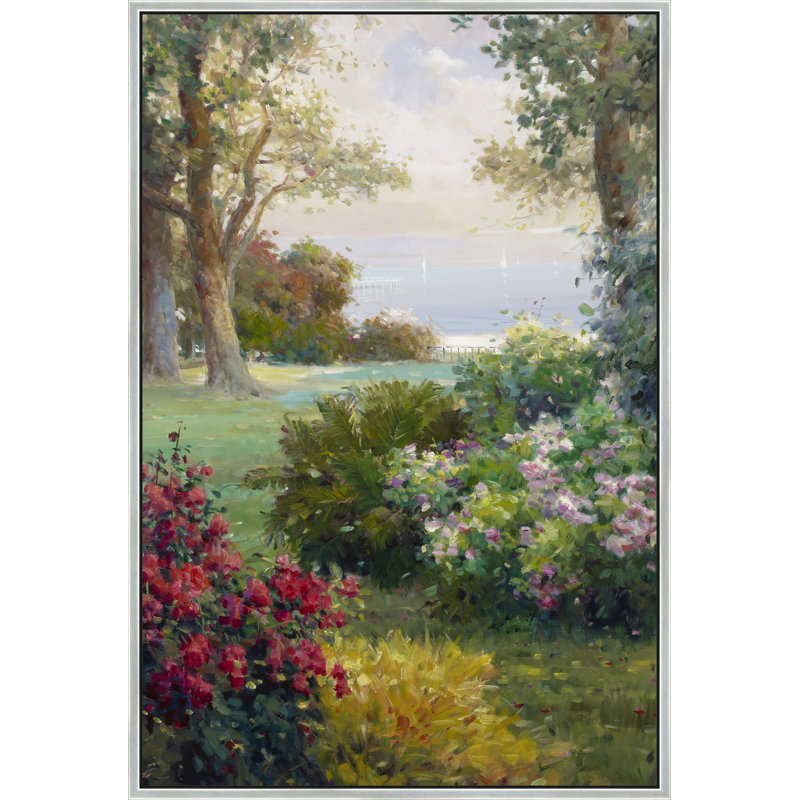 Coastal Garden Reverie Print, Silver, 74" H x 38" W