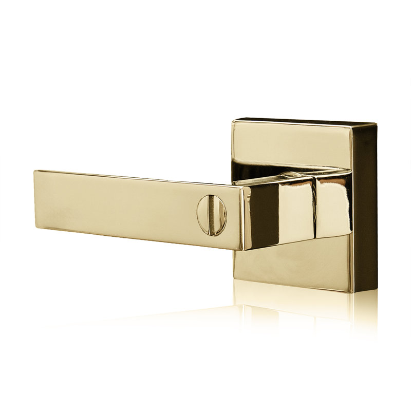 XFORT Quad Privacy Knob Set, Door Knob with Lock for Internal Wooden Bathroom Doors, Complete Set with Tubular Latch