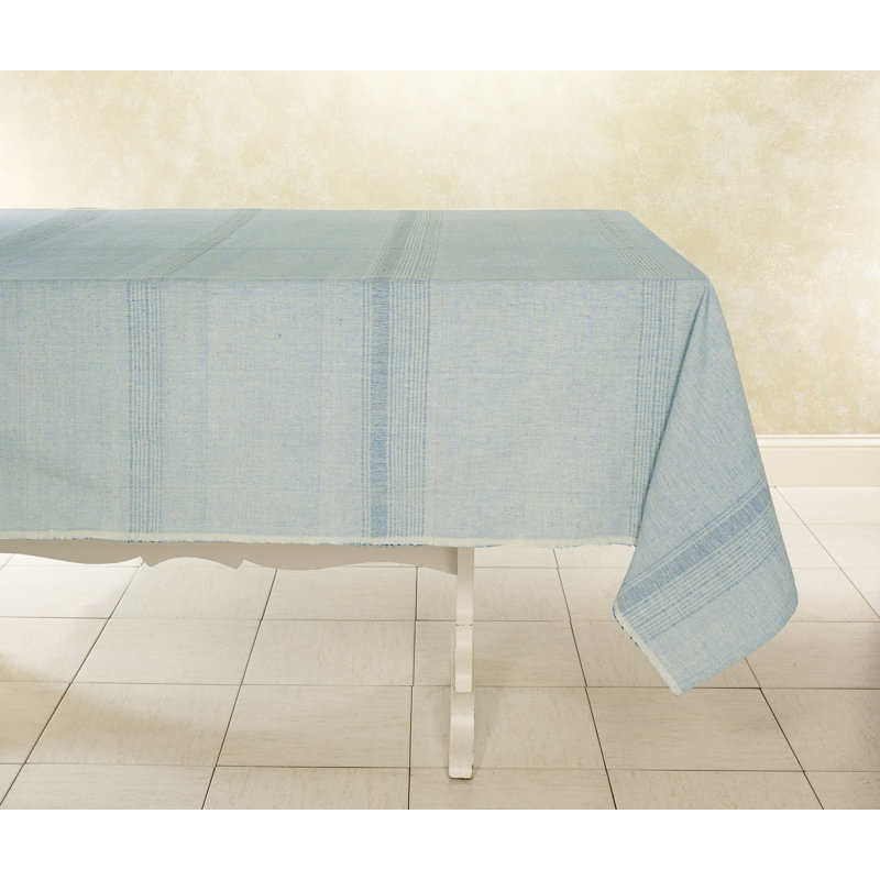 Glenaire Tablecloth, Blue/Ivory, 108" W x 70" L