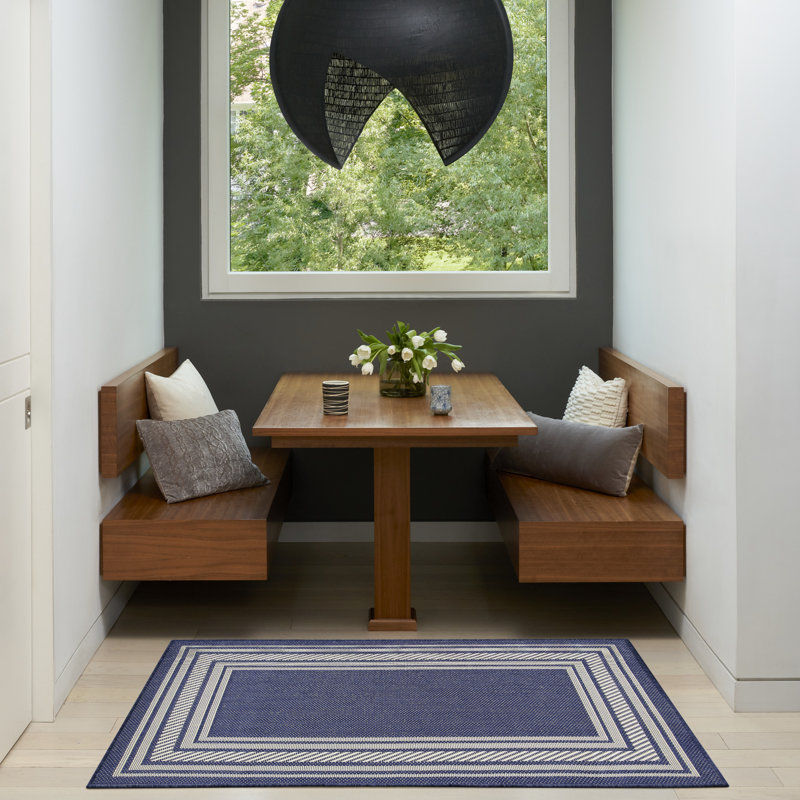 Dippold 2' x 3' Navy Modern Rug, Navy, Rectangle 2' x 3'