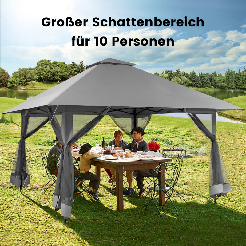 Pavilion Garden Pavilion Folding Pavilion, Grey/Brown/Blue