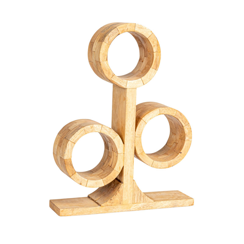 Mango Wood Circular Wine Rack