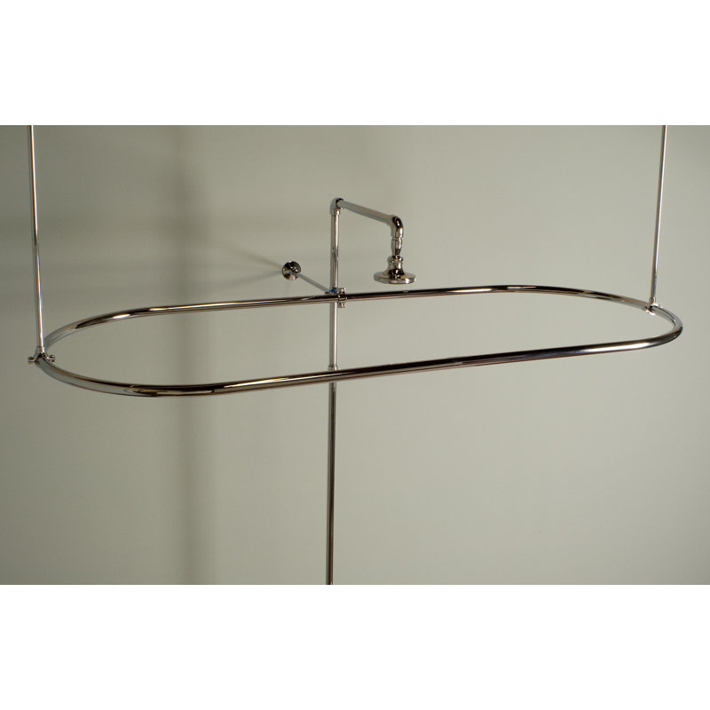 Tringle à rideau de douche ovale pour baignoire autoportante, Laiton ultra enduit