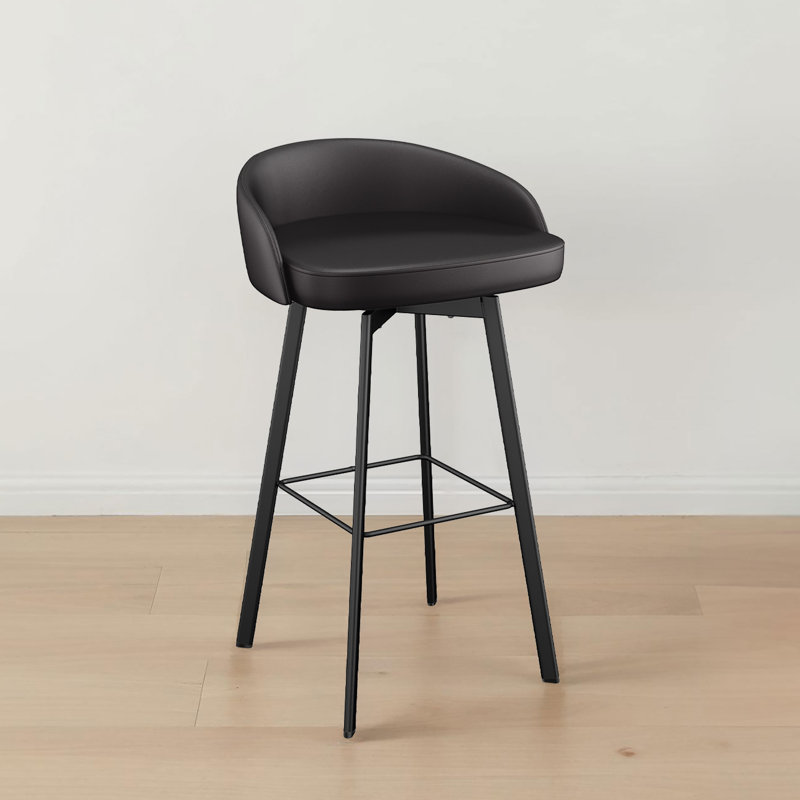Bethanee Swivel Counter & Bar Stool, Black, Bar Stool (30" Seat Height), Black