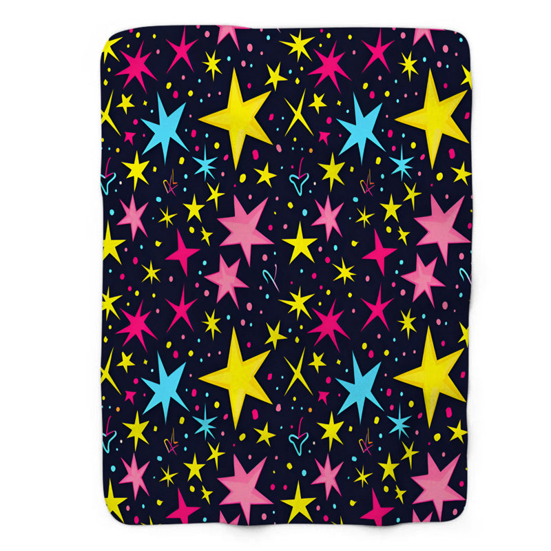 Starry Galaxy Dance - 1 pièce Sherpa Premium, Grand lit
