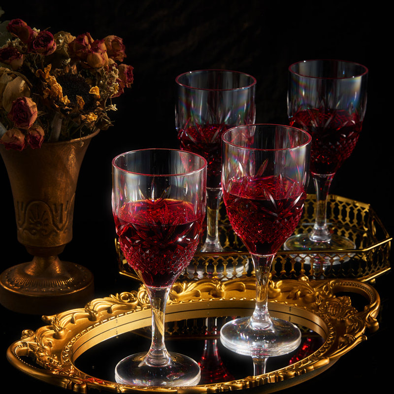 Ensemble de 4 pièces 12 oz. Rosdorf Park Hohenstein Ensemble de verres à pied en acrylique