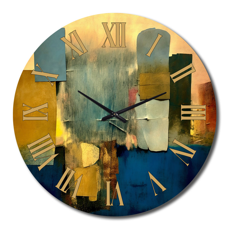 Horloge murale en métal Sunrise Over City, Grand