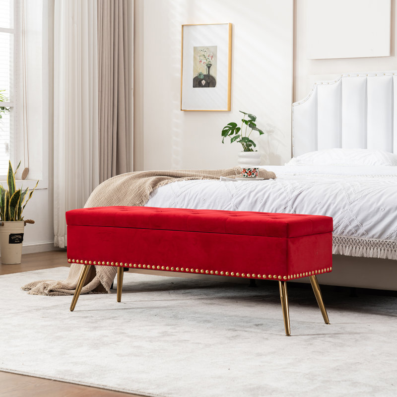 46" Wide Storage Bench, Red