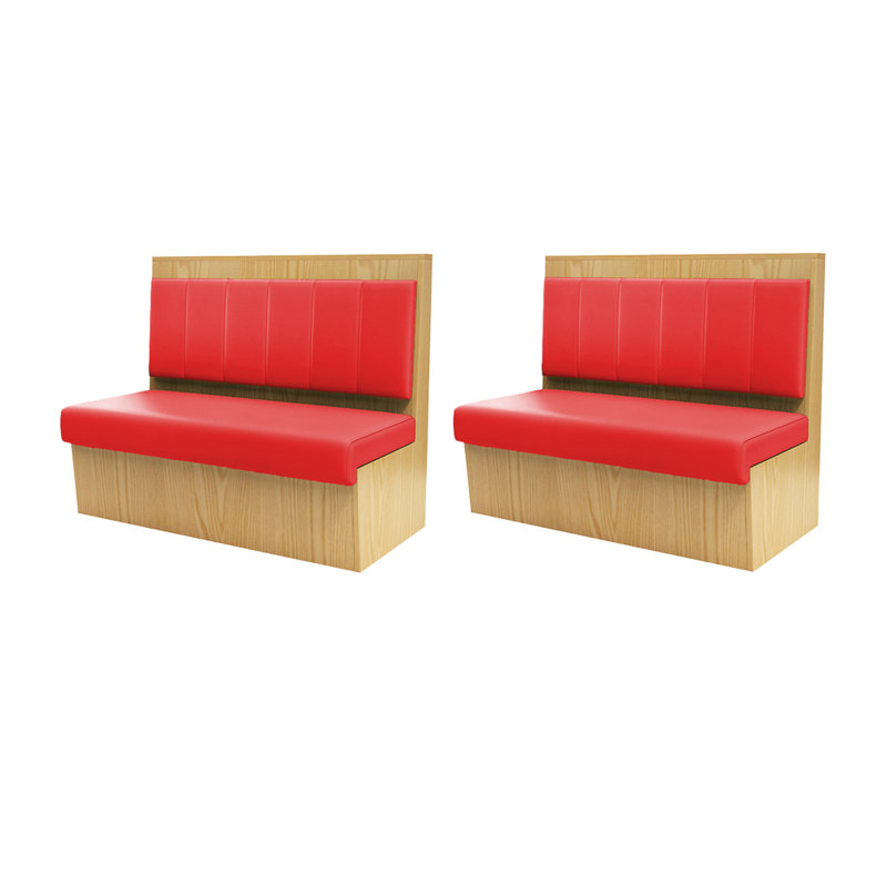 Banc rembourré en similicuir Modern Modern, Rouge