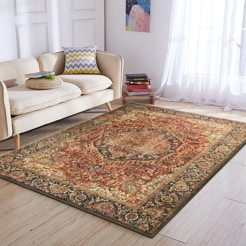 Soft Cashmere Feel Area Rug – Non Slip Low Pile Living Room & Bedroom Carpet, Machine Washable, Runner 80 x 150 cm