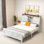 Farmhouse Platform Storage Bed with Bookcase Headboard and Built-In Charging Station-1332075233-1332075236