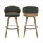 Tabouret de bar pivotant rembourré de 76 cm (30 po) avec cadre en bois-406911166-417237451